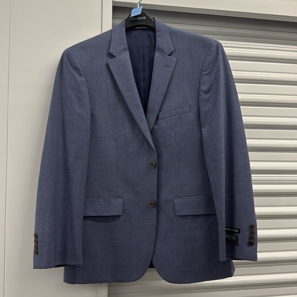 Jos A Bank Mens Size 40R Blazer Madras Patchwork Blue Sport Coat Jacket